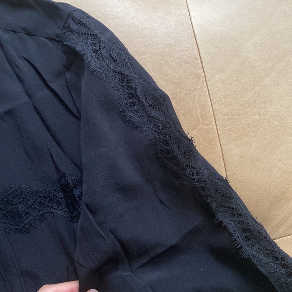 Sezane black lace silk shirt - Picture 3 of 11